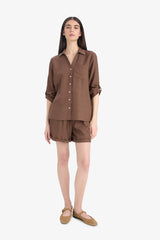 Regular fit, long sleeve shirt with shirt collar