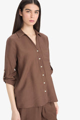 Regular fit, long sleeve shirt with shirt collar