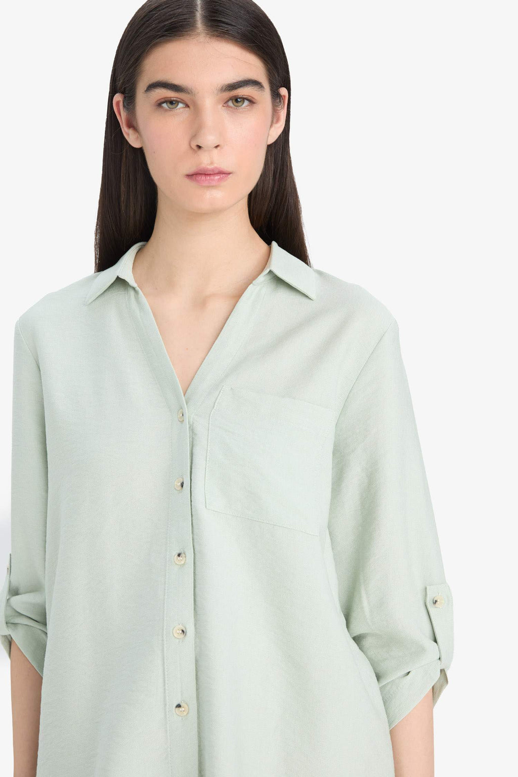 Regular fit, long sleeve shirt with shirt collar