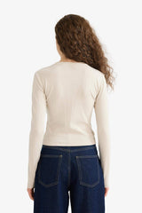 Fitted Crew Neck Ribbed Camisole Long Sleeve T-Shirt