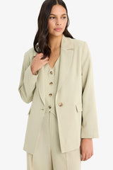Oversize Fit Linen Blend Blazer