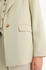 Oversize Fit Linen Blend Blazer