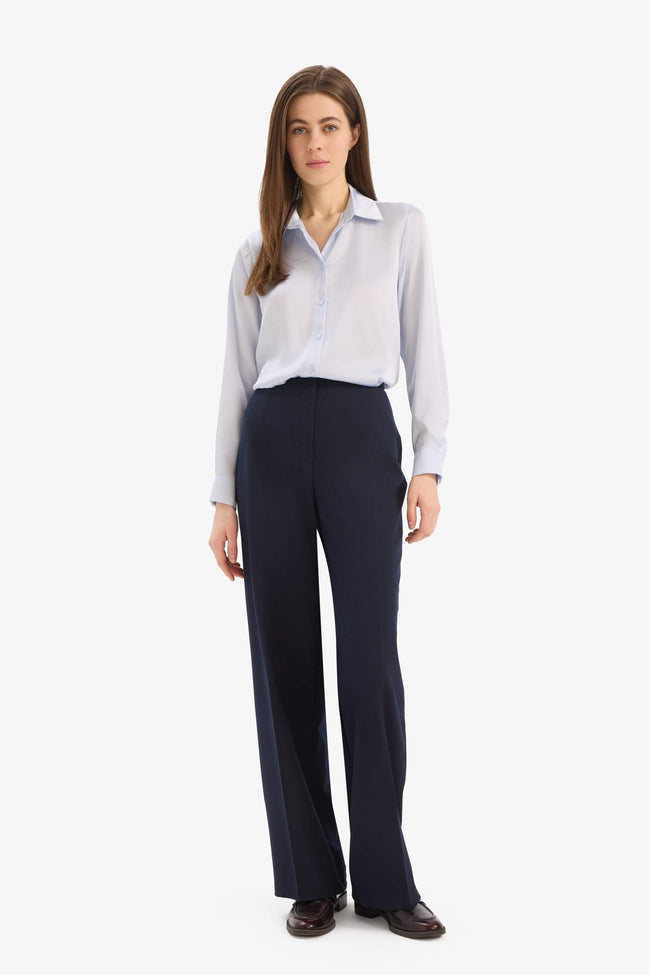 Regular Fit Shirt Collar Satin Long Sleeve Shirt Main Image