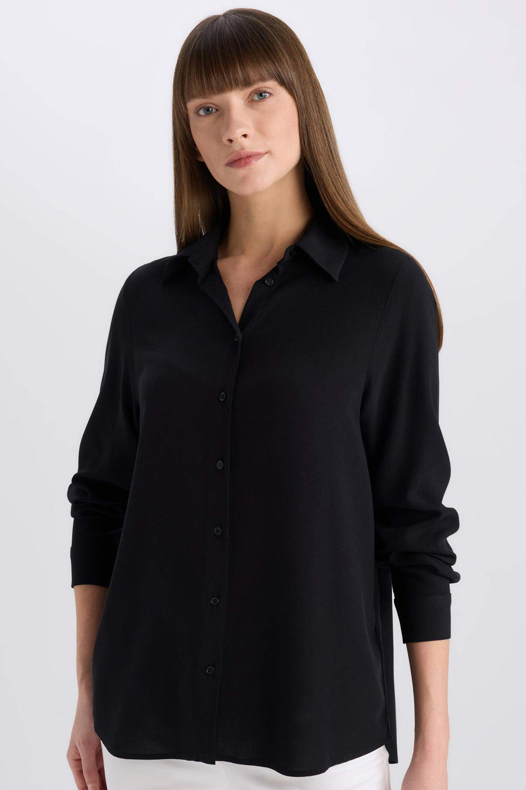 Regular Fit Basic Flat Long Sleeve Shirt