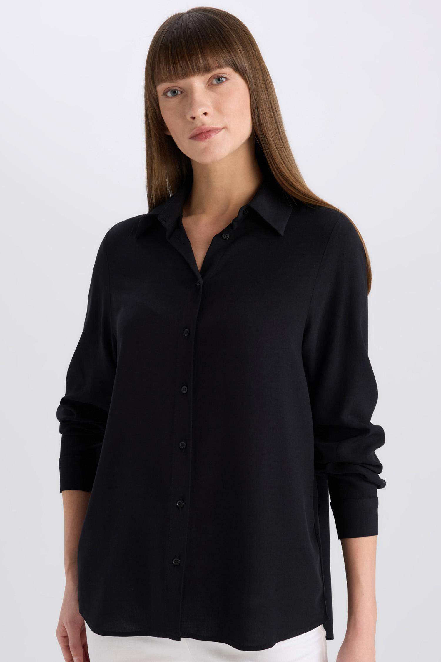 Regular Fit Basic Flat Long Sleeve Shirt