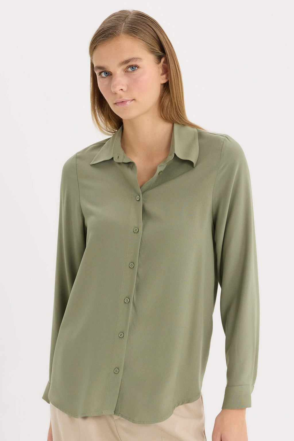 Regular Fit Basic Flat Long Sleeve Shirt