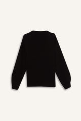 Oversize Wide Pattern V Neck Knitwear Sweater