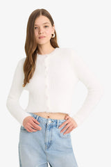 Cool Slim Fit Slim Cut Crew Neck Knitwear Cardigan