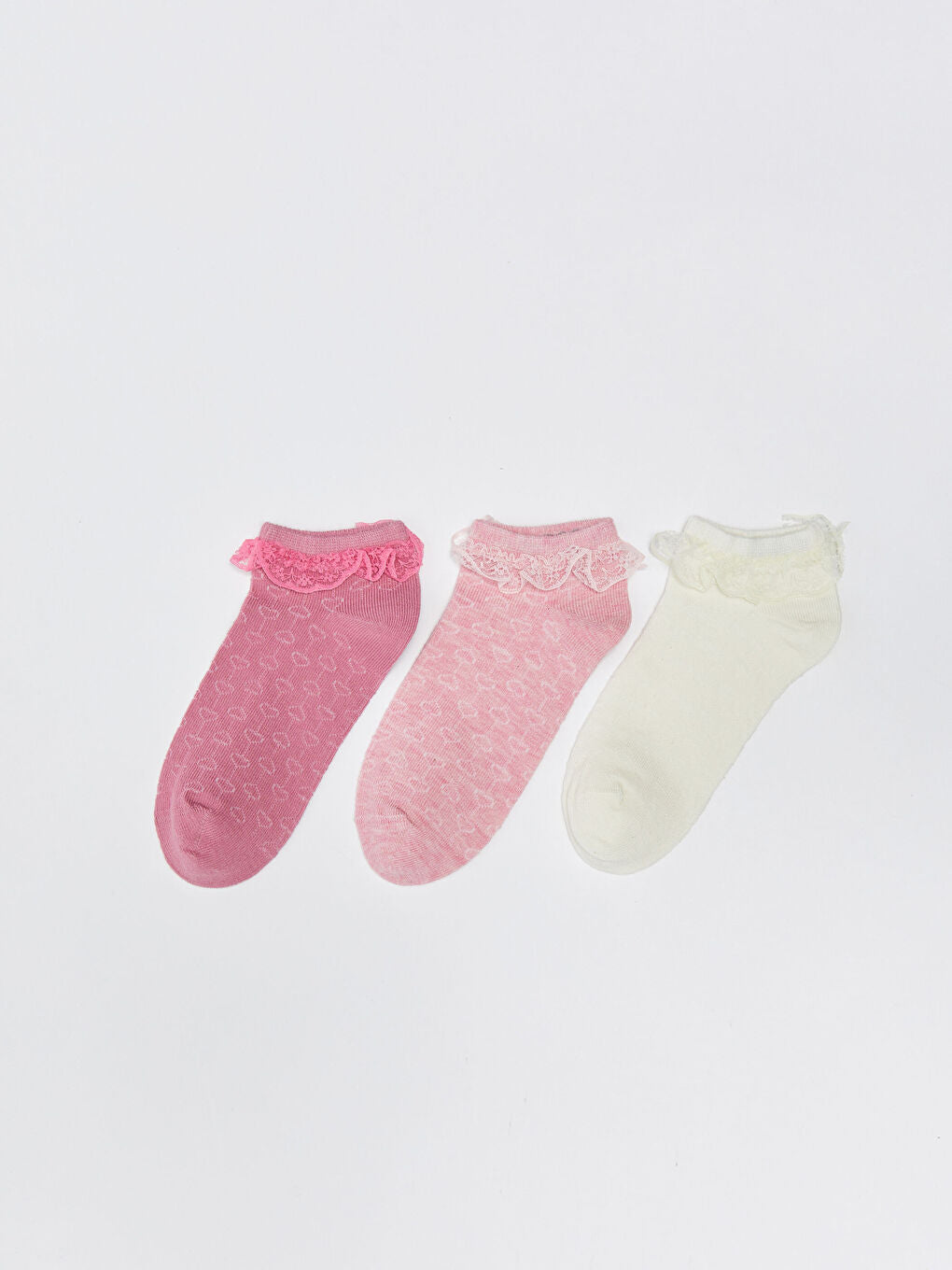 Dream Lace Detailed Girls Booties Socks 3 Pack