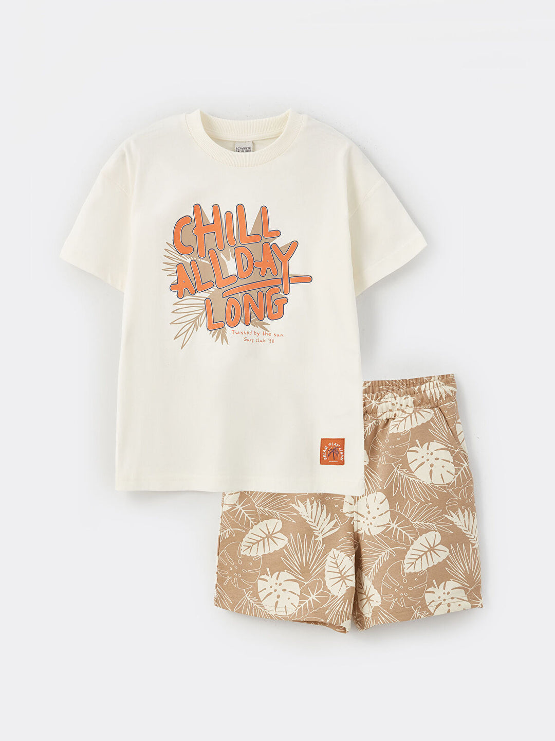 LCW Kids Crew Neck Printed Short Sleeve Boy T-Shirt and Shorts
