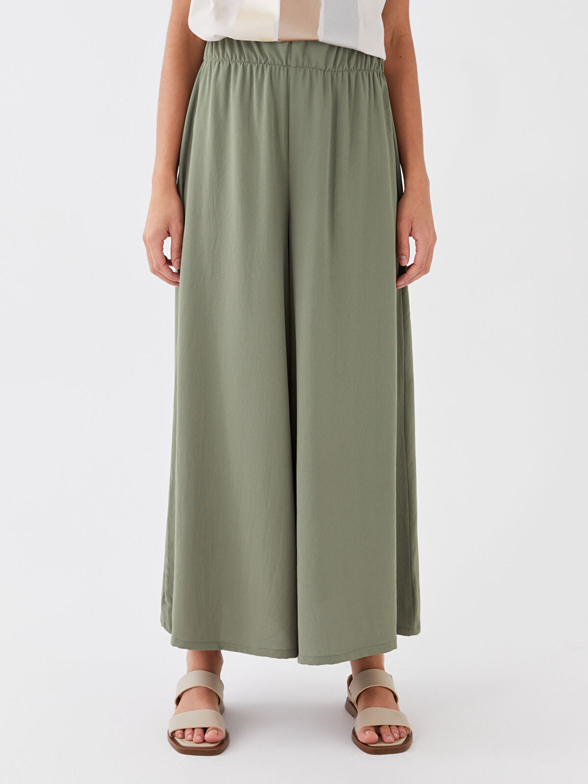LCWAIKIKI Classic Women Elastic Waist Straight Trousers Skirt