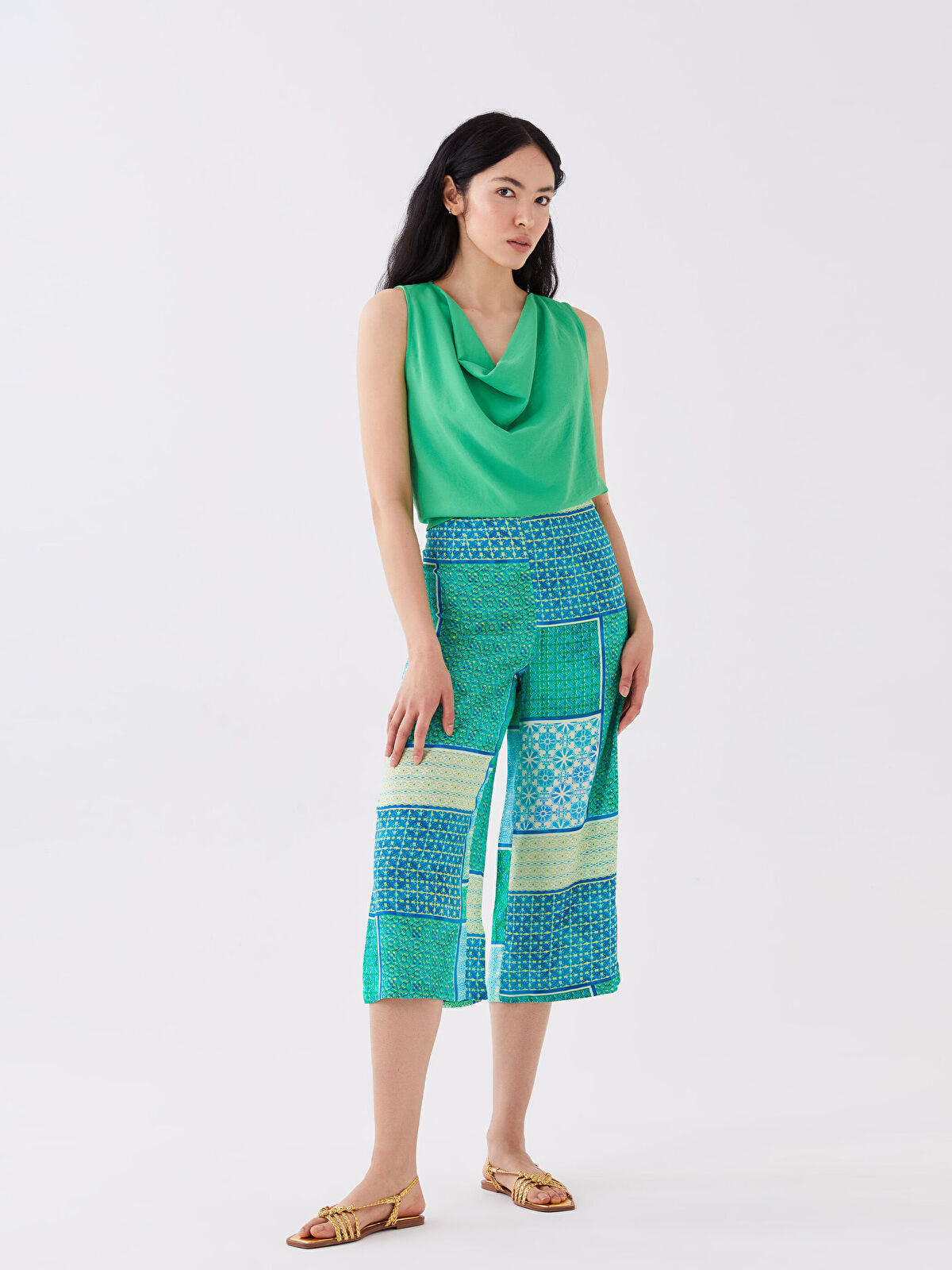 LCW Casual Standard Fit Patterned Women Capri