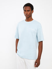 LCW Casual Crew Neck Short Sleeve Printed Combed Cotton Men T-shirt