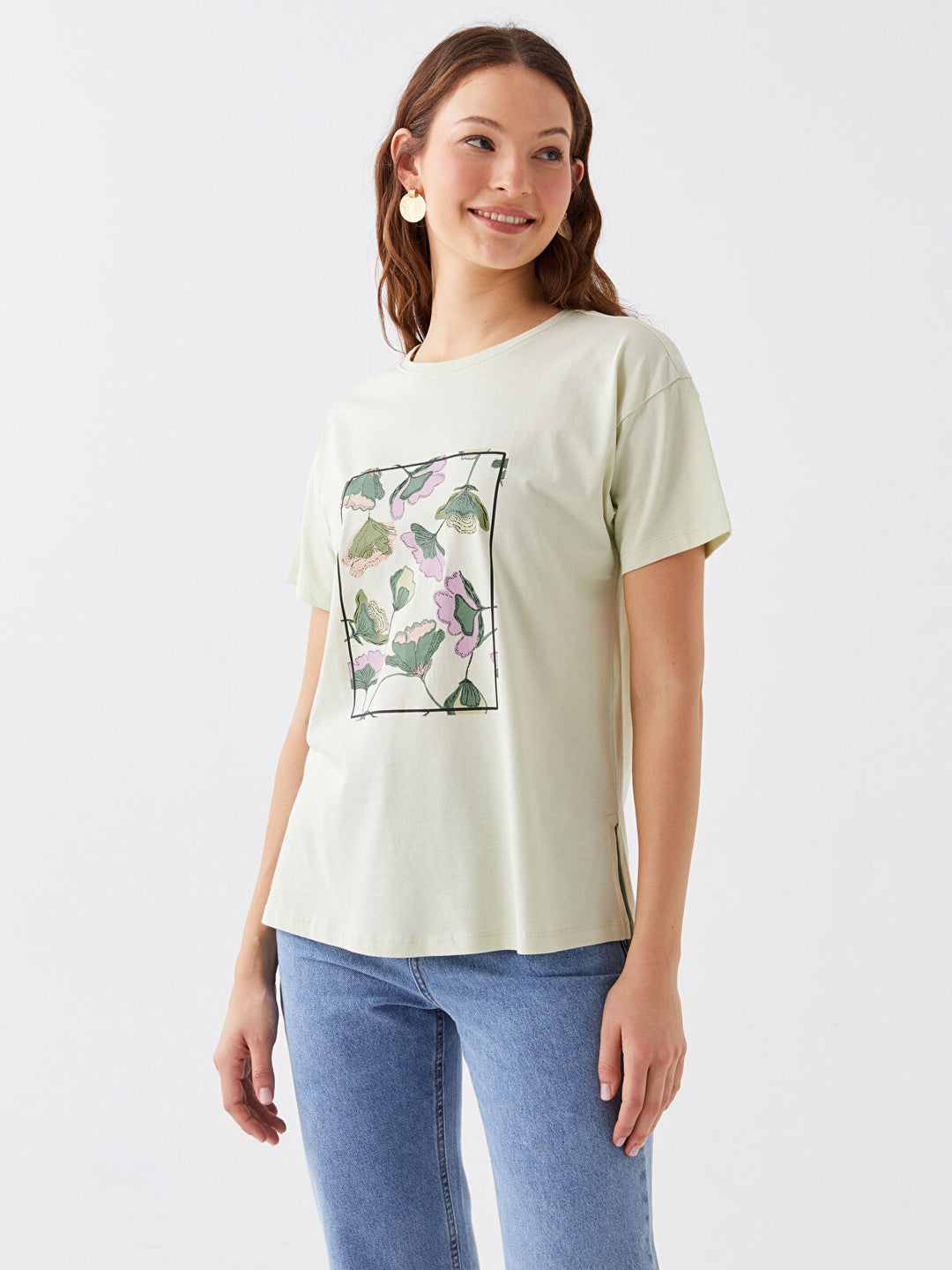 LCWAIKIKI Classic Crew Neck Printed Short Sleeve Women's T-Shirt