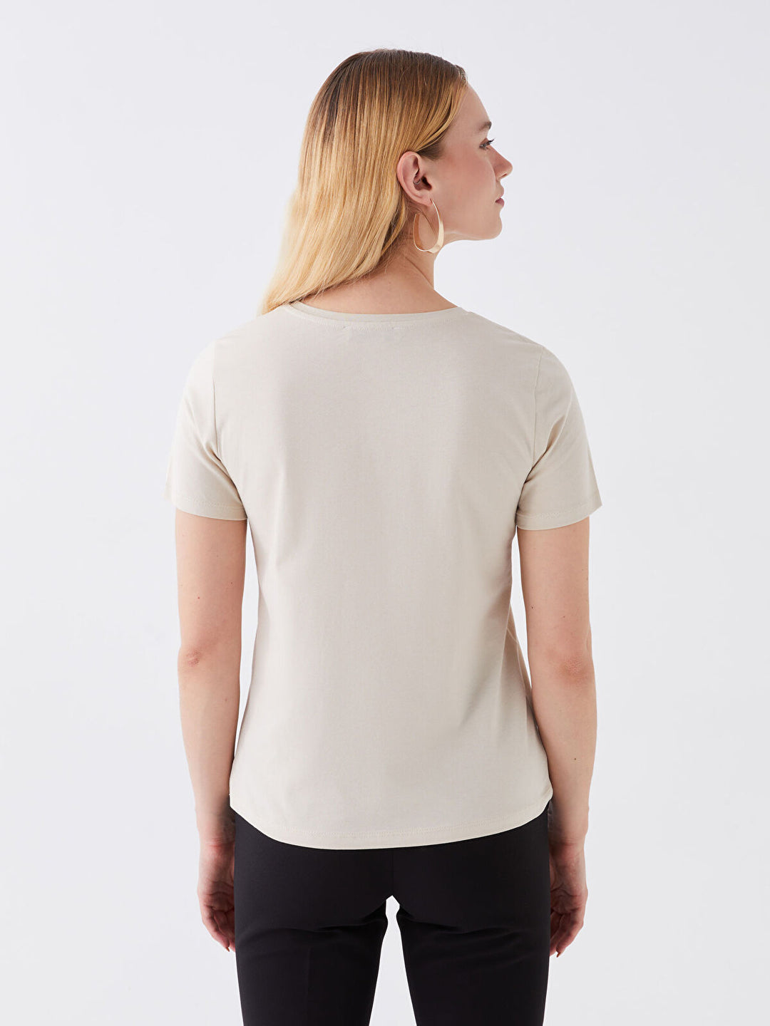 LCWAIKIKI Classic Crew Neck Printed Short Sleeve Women T-shirt