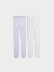 Self-Patterned Girls Thin Pantyhose, Pack Of 2