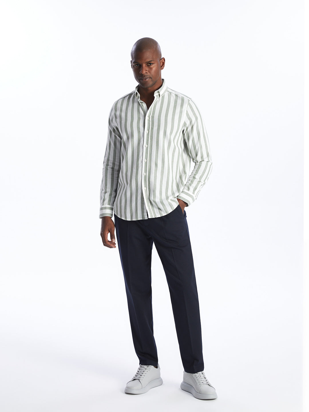 Regular Fit Long Sleeve Striped Men Shirt