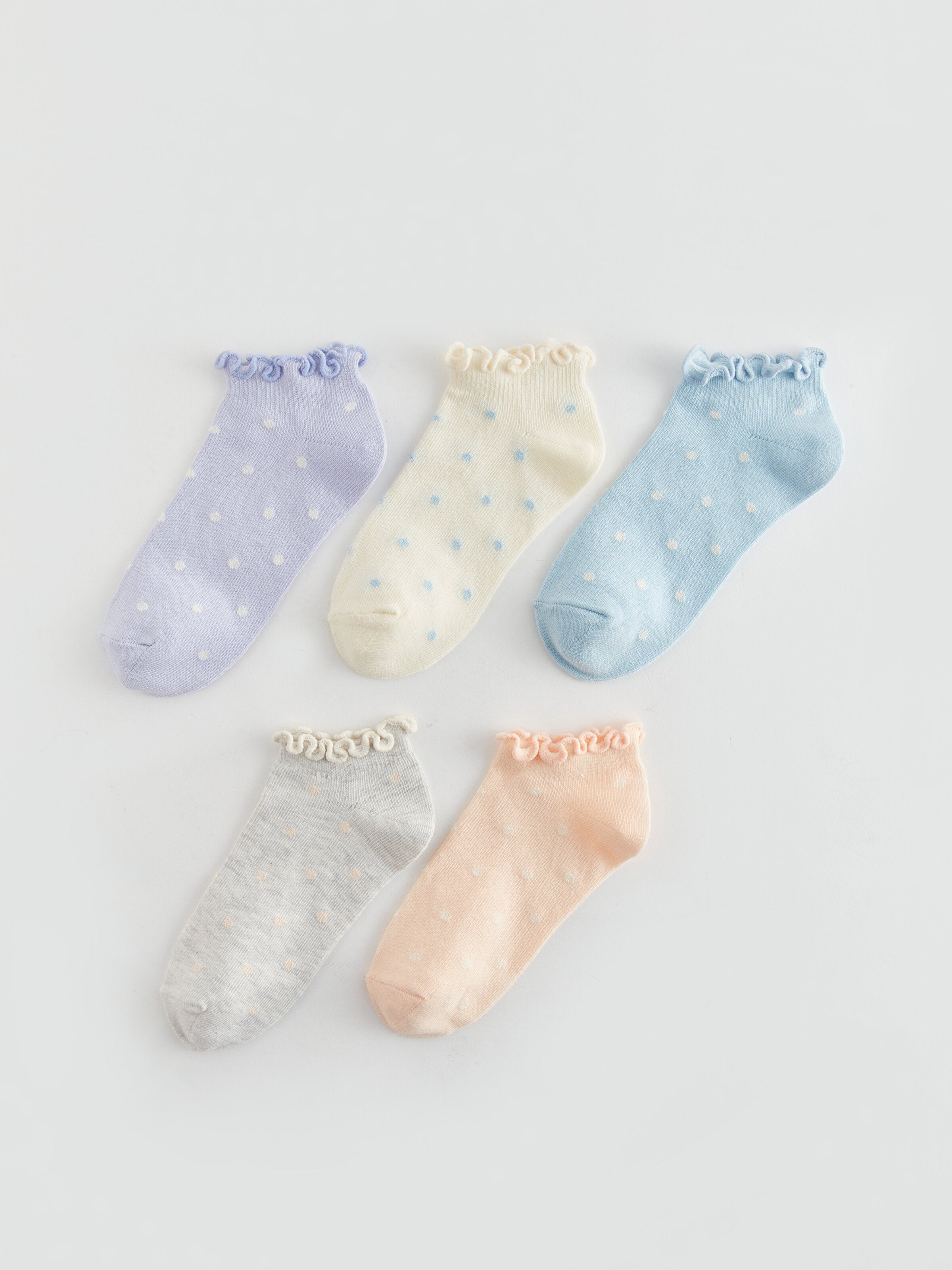 Patterned Girls Booties Socks 5-Pack