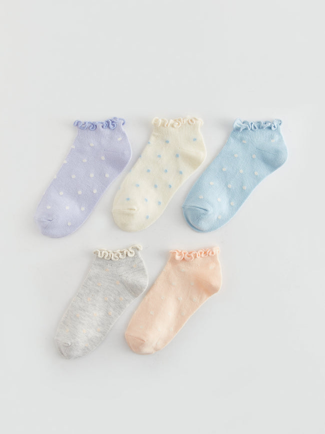 Patterned Girls Booties Socks 5-Pack Hover Image