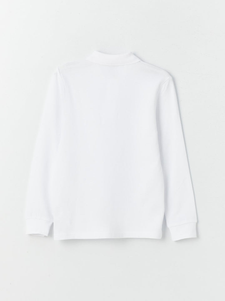 Polo Neck Basic Long Sleeve Boy T-Shirt