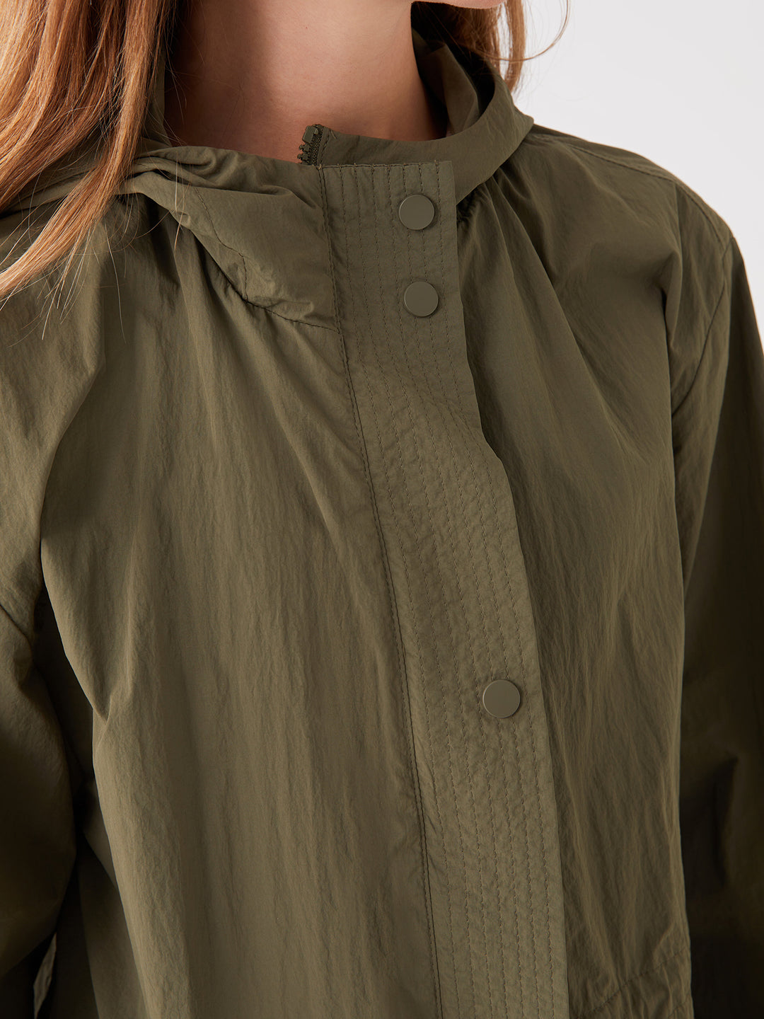 Women Hooded Plain Raincoat