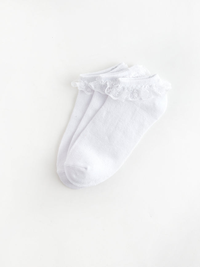 Lace Detailed Girls Booties Socks 3-Piece Main Image