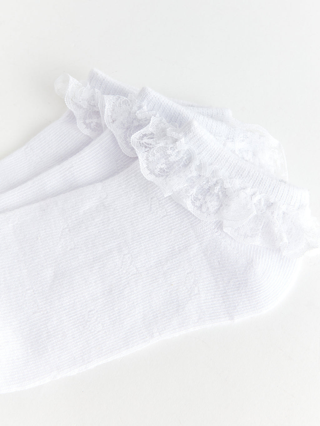 Lace Detailed Girls Booties Socks 3-Piece