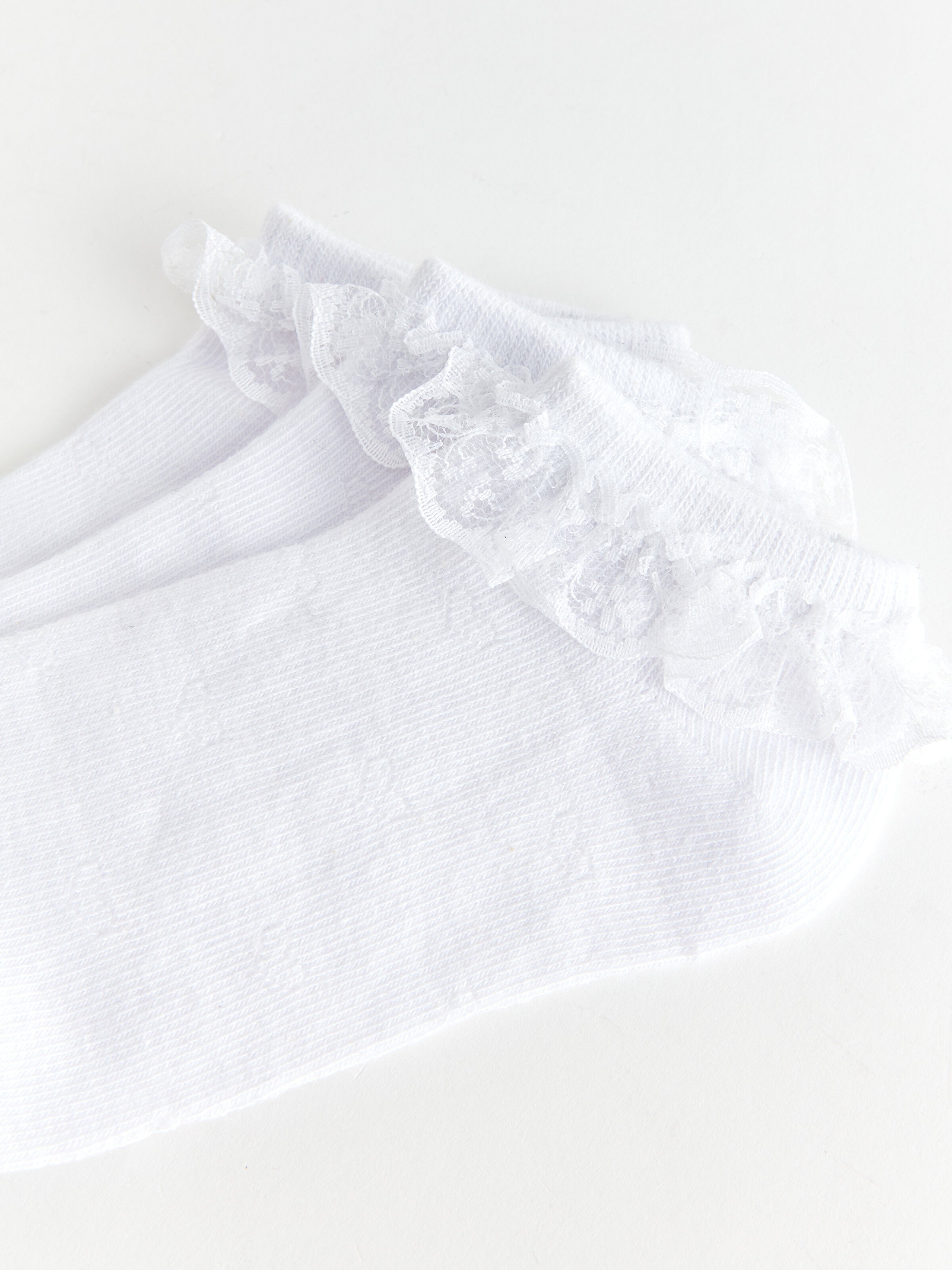 Lace Detailed Girls Booties Socks 3-Piece