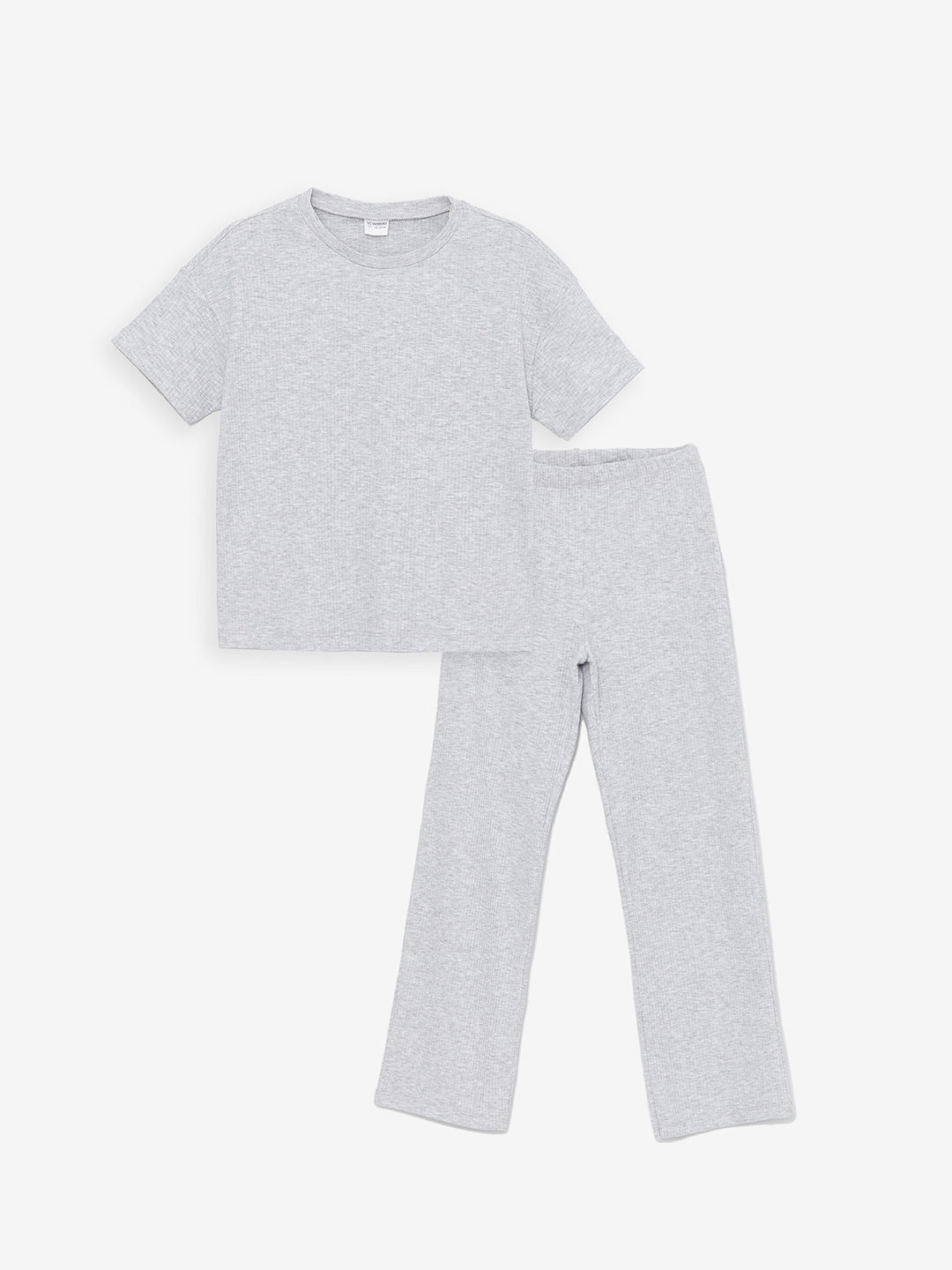 Crew Neck Short Sleeve Girls Pajama Set