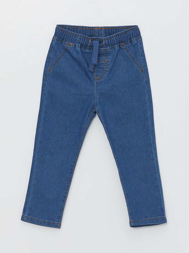 Basic Baby Boy Jean Trousers With Elastic Waist
