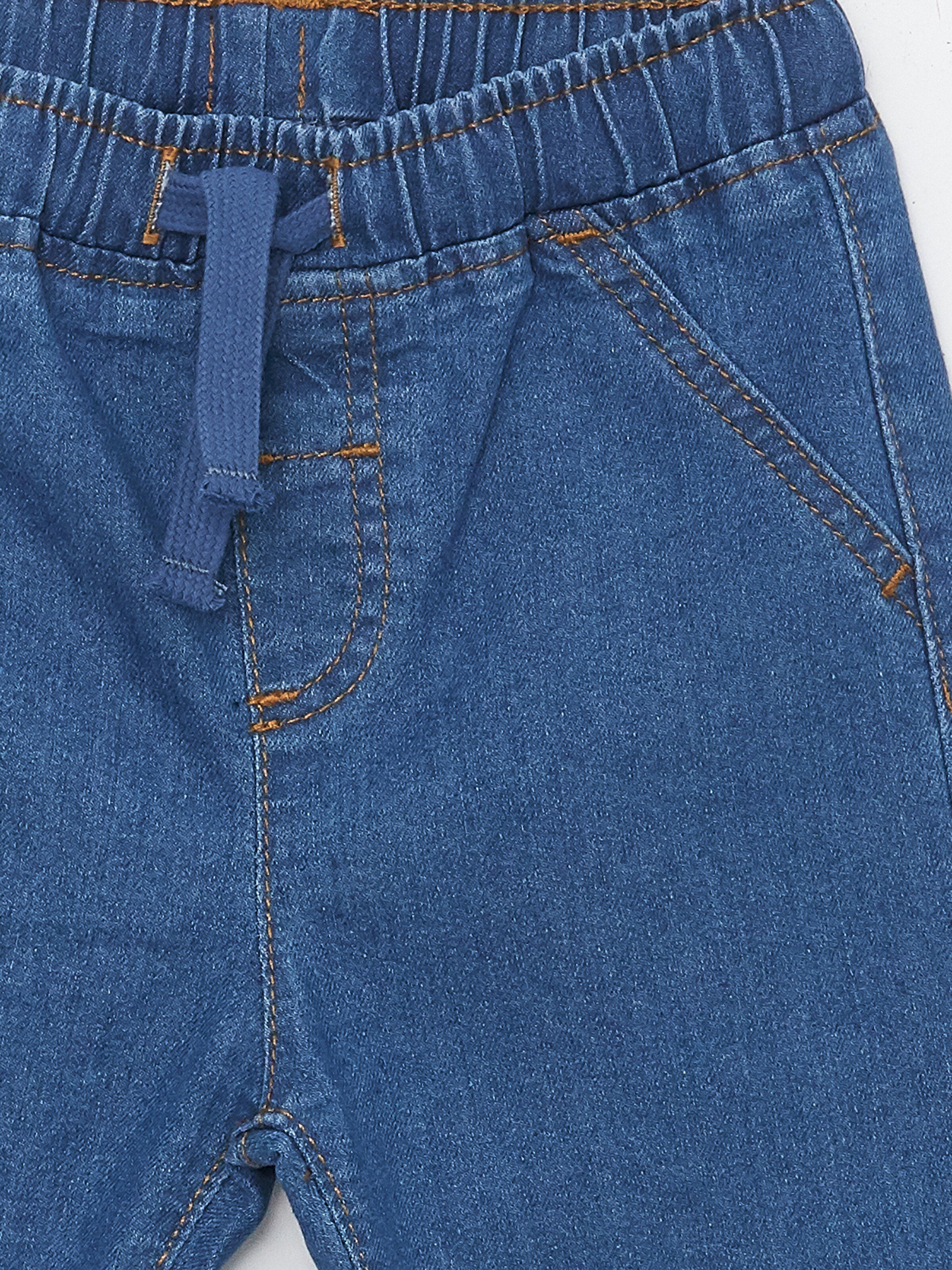 Basic Baby Boy Jean Trousers With Elastic Waist
