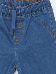 Basic Baby Boy Jean Trousers With Elastic Waist
