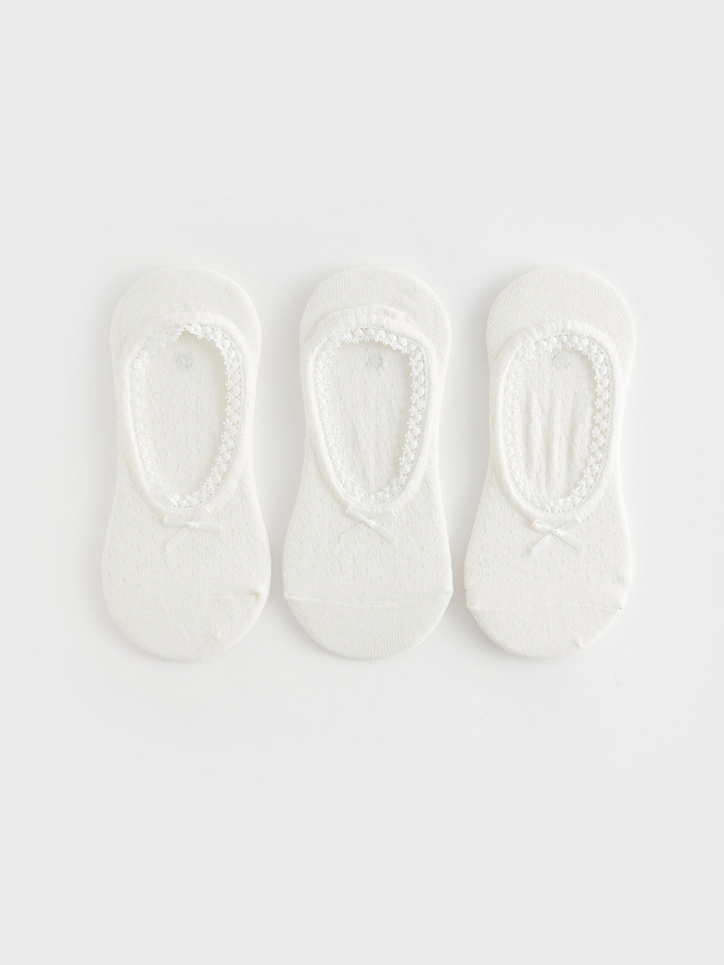 Self Patterned Women Ballerina Socks 3 Pack