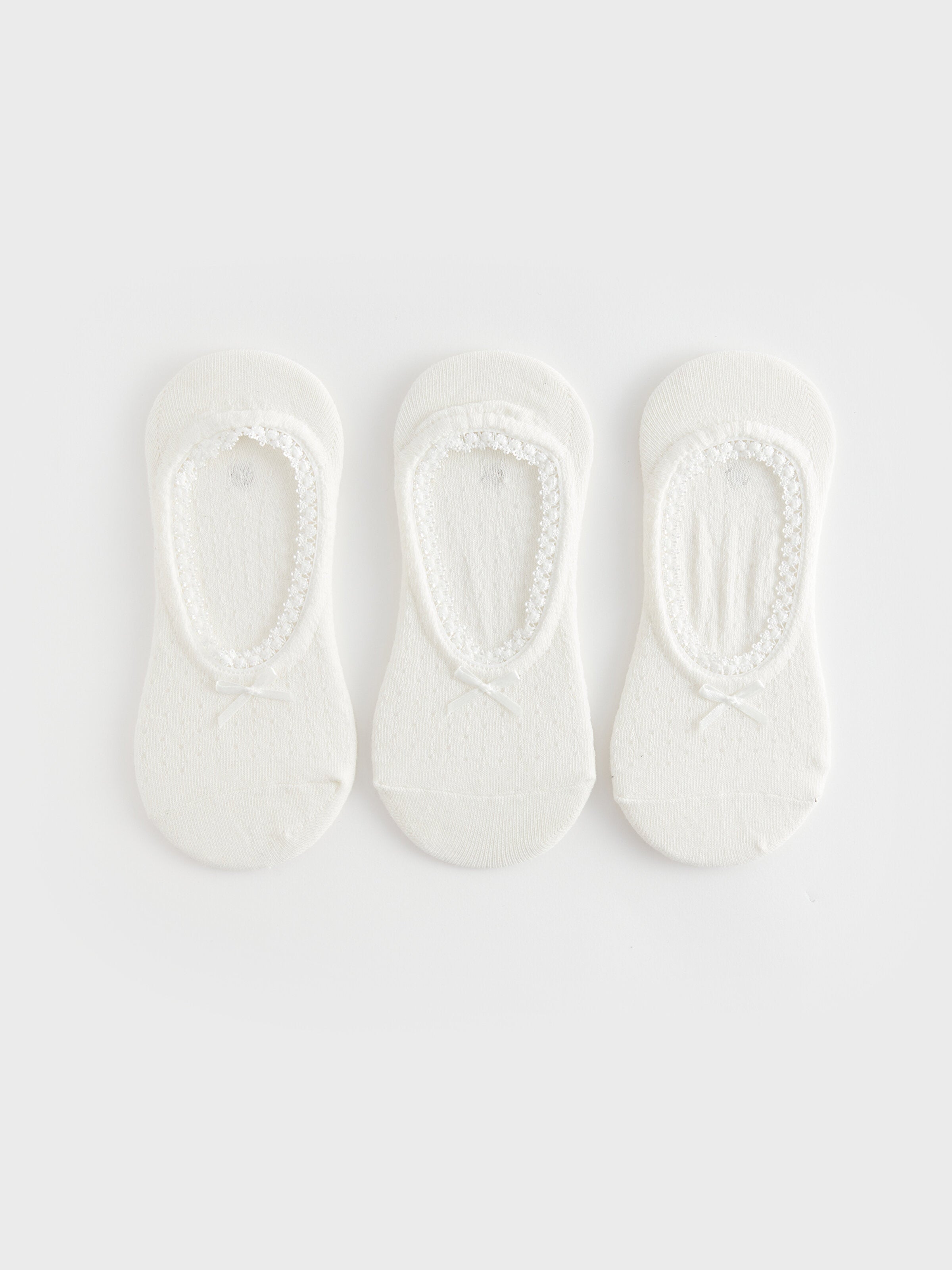 Self Patterned Women Ballerina Socks 3 Pack