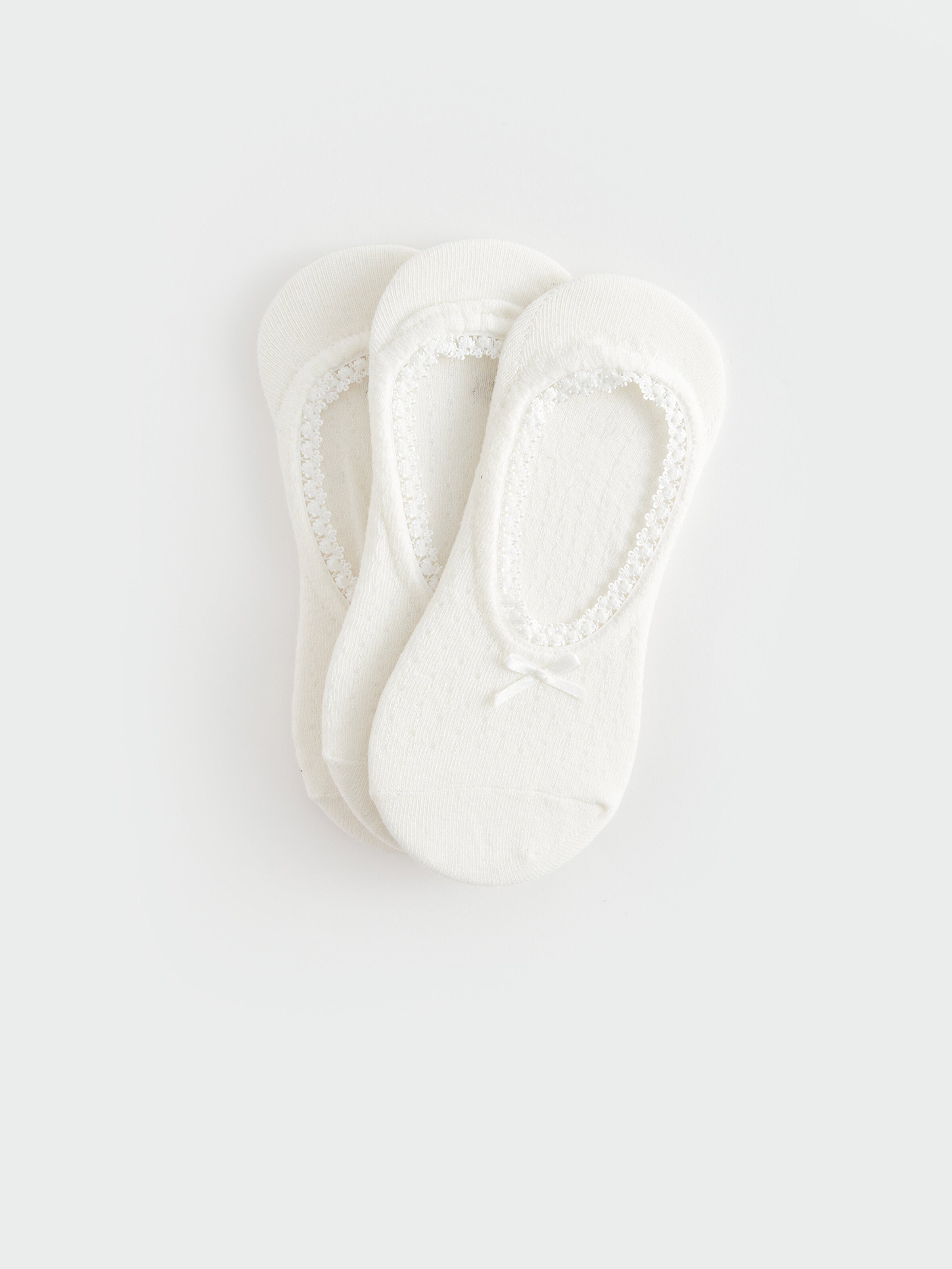 Self Patterned Women Ballerina Socks 3 Pack