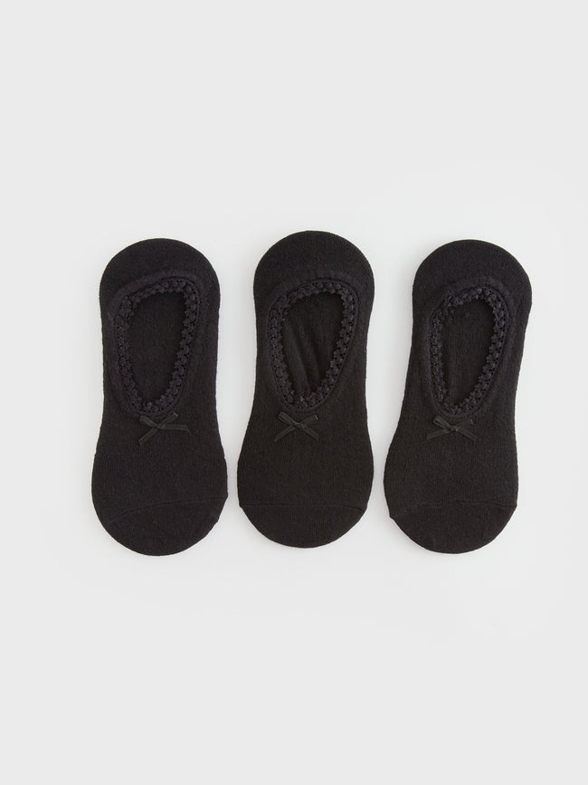 Self Patterned Women Ballerina Socks 3 Pack Hover Image