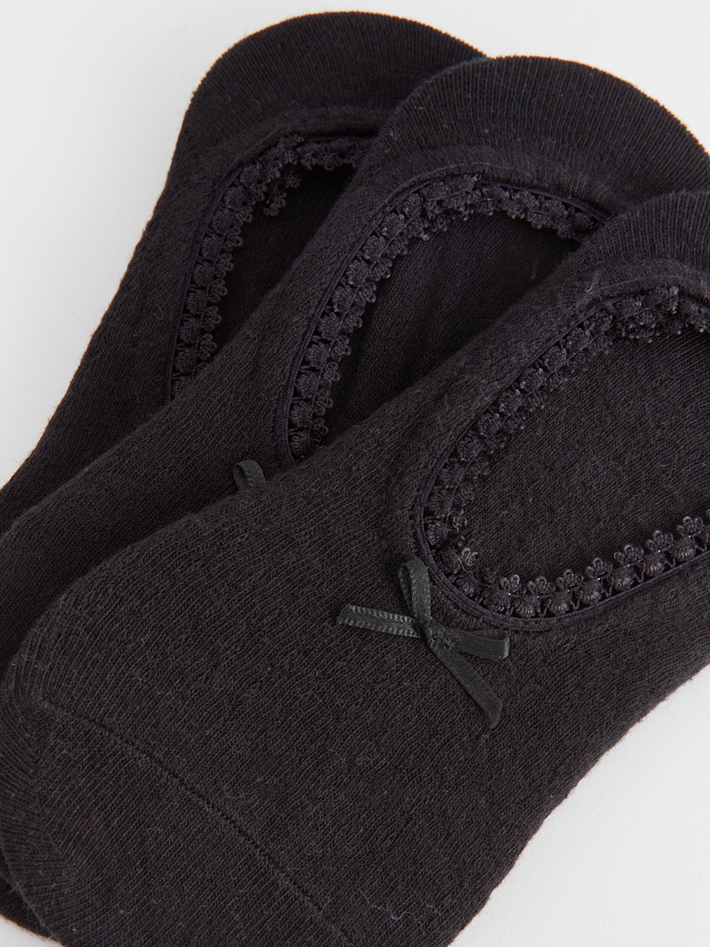 Self Patterned Women Ballerina Socks 3 Pack