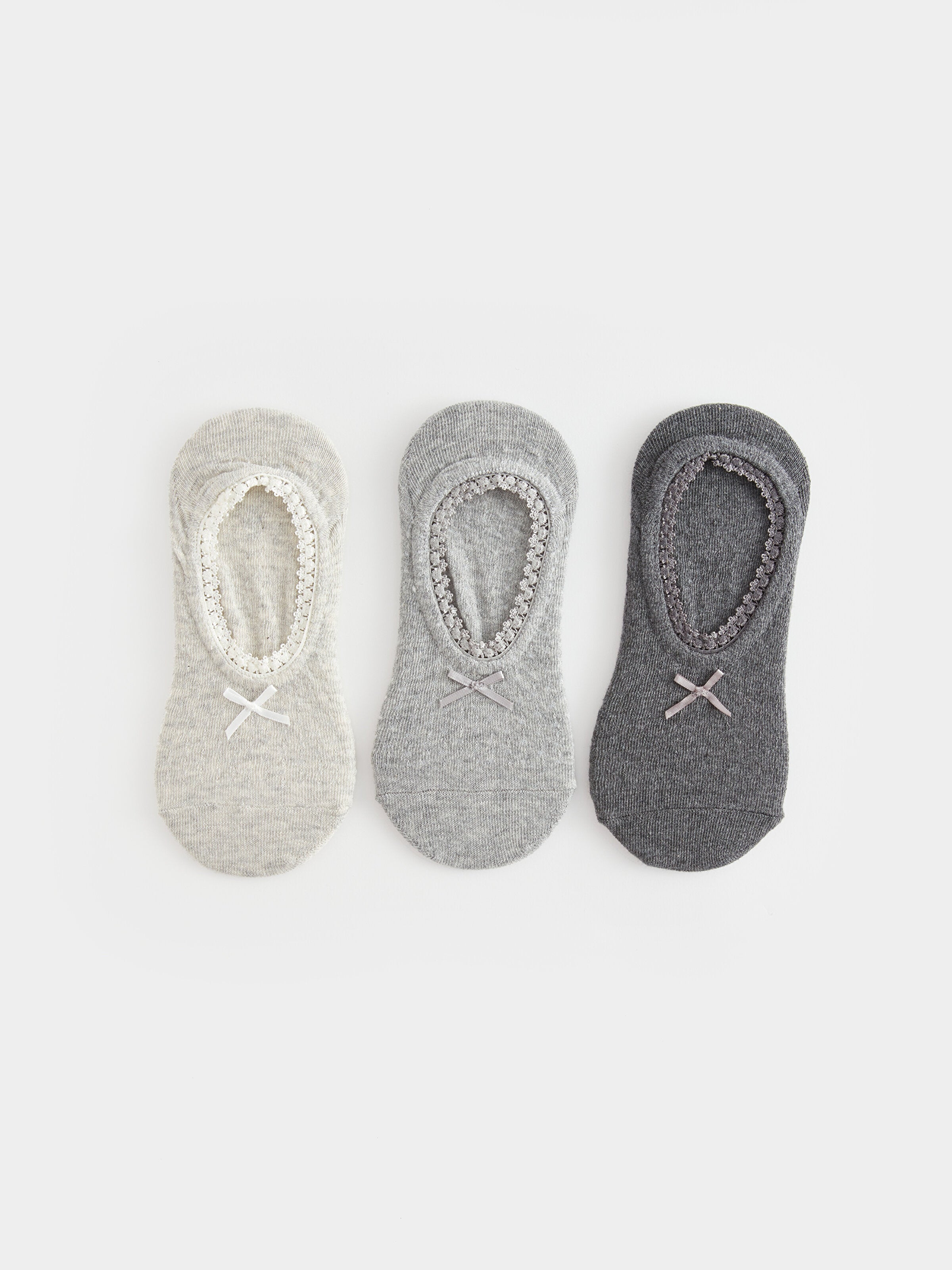 Self Patterned Women Ballerina Socks 3 Pack