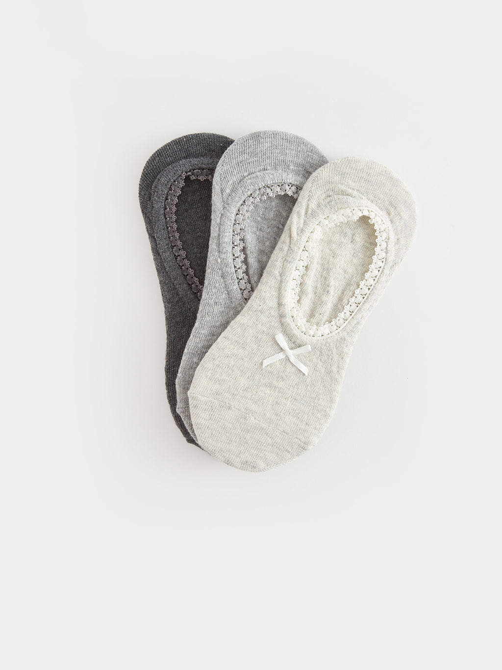 Self Patterned Women Ballerina Socks 3 Pack