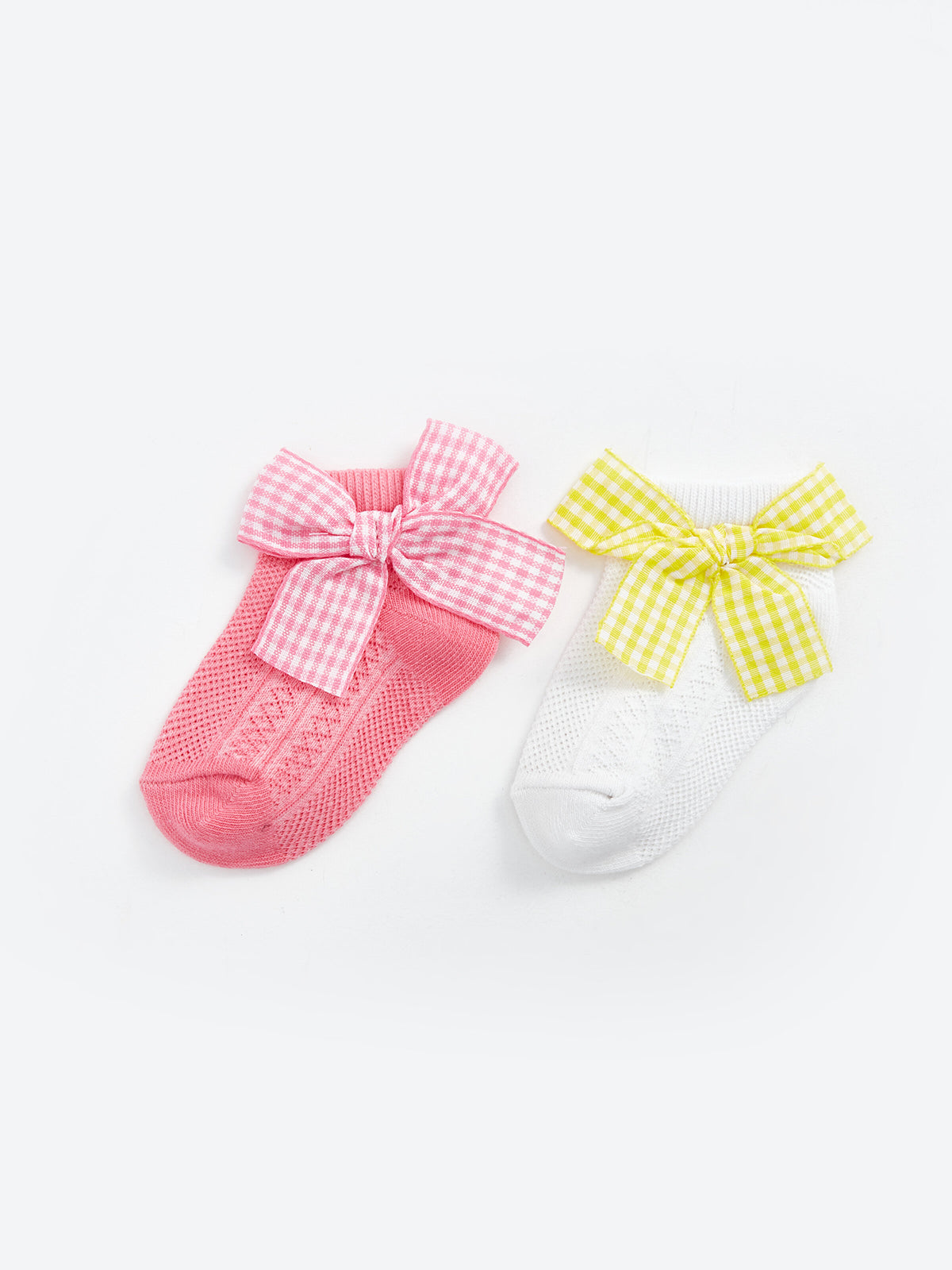 Bow Detailed Baby Girls Socks, Pack Of 2