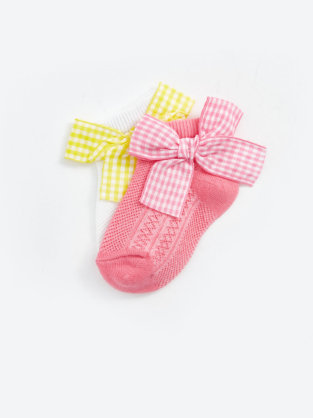 Bow Detailed Baby Girls Socks, Pack Of 2