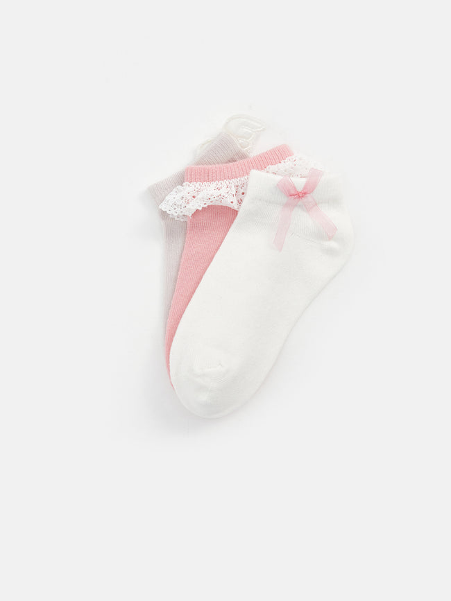 Baby Girls Booties Socks 3-Piece Main Image