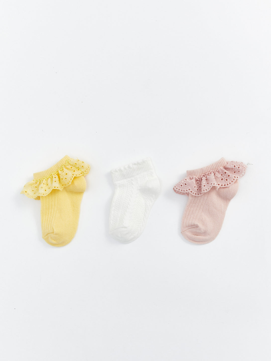 Patterned Baby Girls Booties Socks 3-Piece