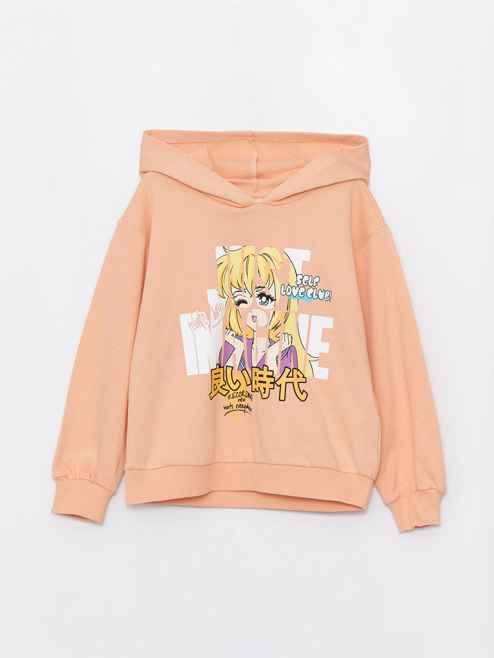 Printed Long Sleeve Girls Hoodie