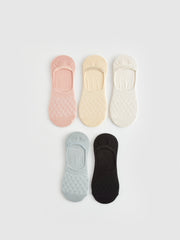Self Patterned Women Ballerina Socks 5 Pack