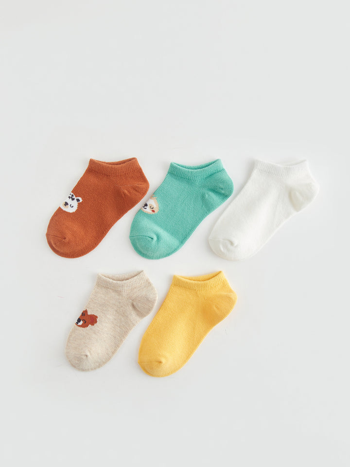 Patterned Baby Boy Booties Socks 5-Pack