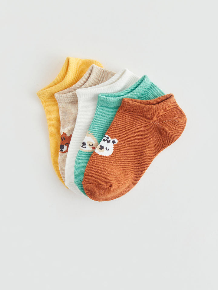 Patterned Baby Boy Booties Socks 5-Pack