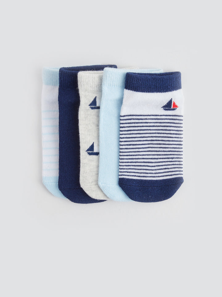 Printed Baby Boy Booties Socks Pack Of 5