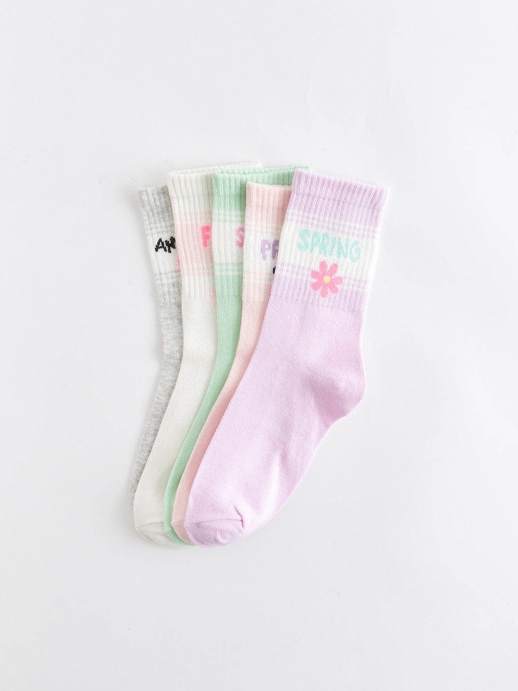 Patterned Girls Socks 5-Piece