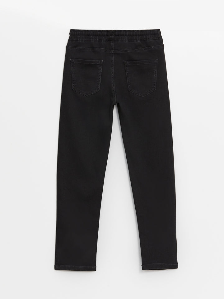 Elastic Waist Slim Fit Boy Jean Trousers